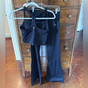 Gym shark Black Athletic Set - Flare pants and bra top set